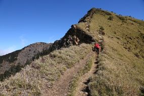 landscape of children go up the hill