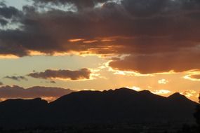 sunset over the hills in mexico