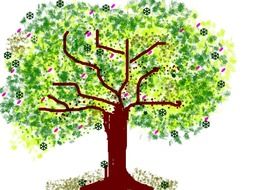 tree with colorful crowns as a graphic image