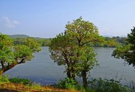 panorama of the river in Karnataka