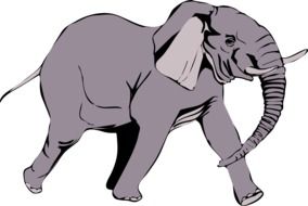 painted elephant with tusks