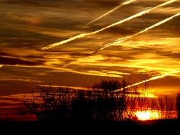 glowing red sunset