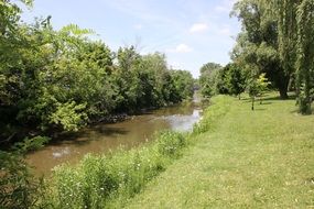 Landscape of the water in a park