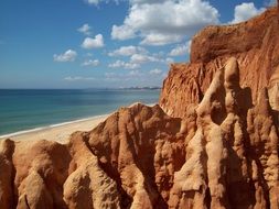 landscape of rocky coast with sandstone