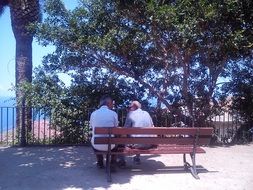 old friends on a bench in calabria