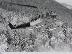 Picture of helicopter and mountains