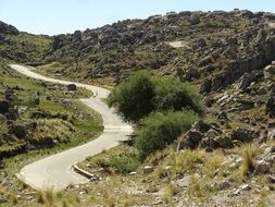 panorama of the road along the hills in Argentina