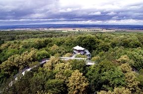 panoramic view from the observation tower in forest in germany