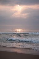 waves on the evening beach