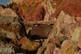 landscape of the lots of rocks in Mallorca in Spain