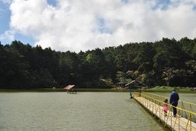 wooden pier on a lake in Costa Rica