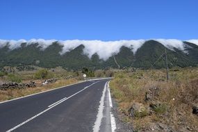 stunning fog mountains, island palma