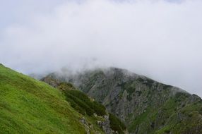 Fog mountains sky