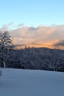 mountain snow sunset