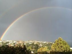 rainbow over the summer landscape