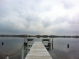 wooden bridge on the lake