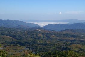 panoramic view of mountain landscape, indonesia, flores