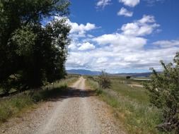 landscape of the countryside and cloudy sky