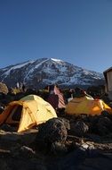 tents on the Kilimanjaro mountain