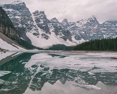 landscape of wintry mountains