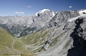 Passo Stelvio - mountain pass, located in Italy