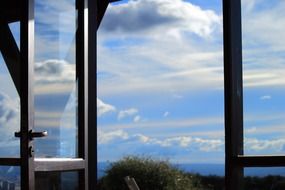 Door and blue sky