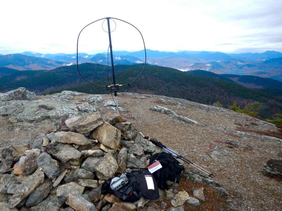radio antenna at the peak of the mountain