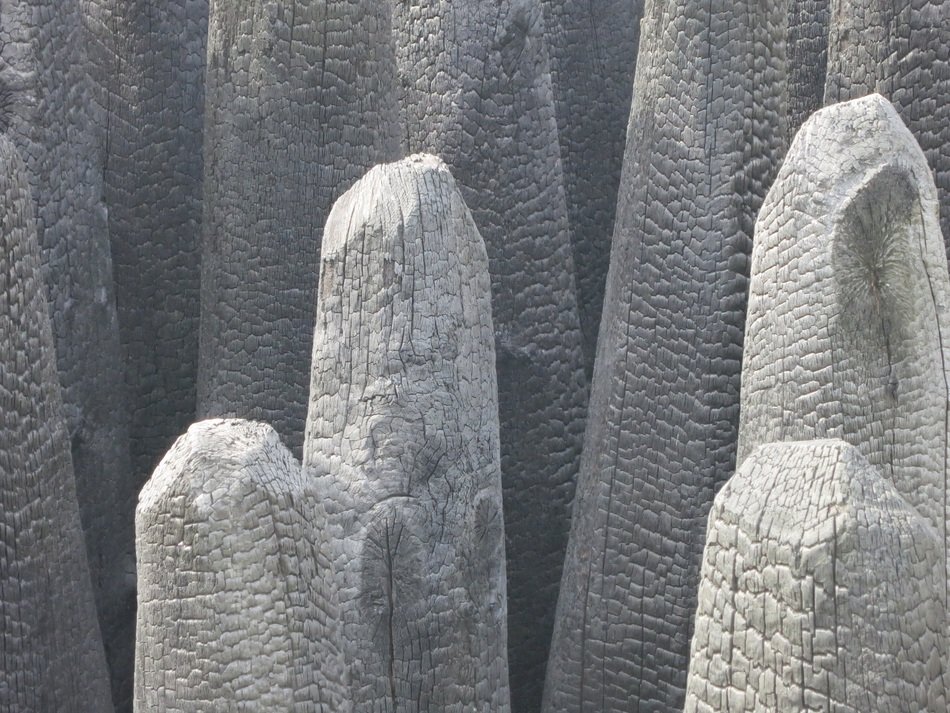 burnt charcoal statue