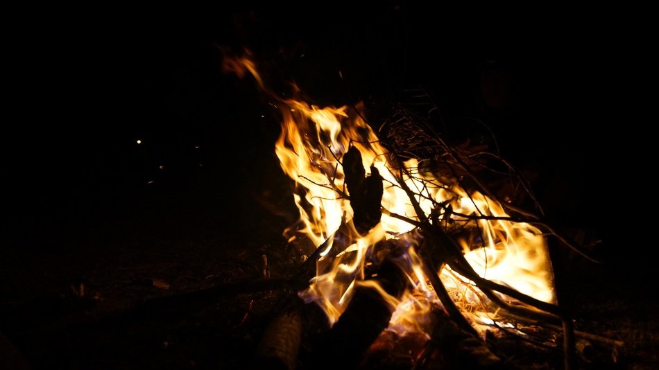 terrific ecuador fire in dark