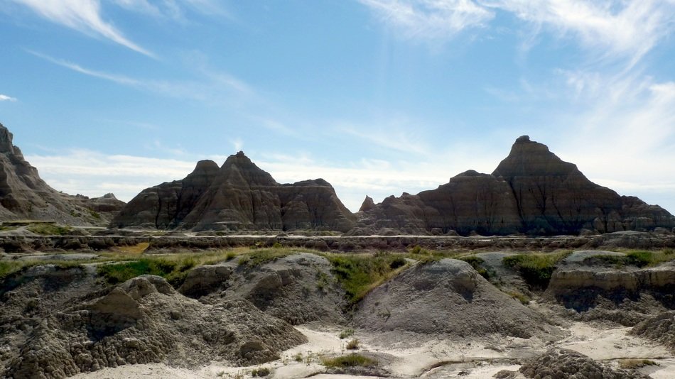 Scenic mountain landscape on a background of blue sky