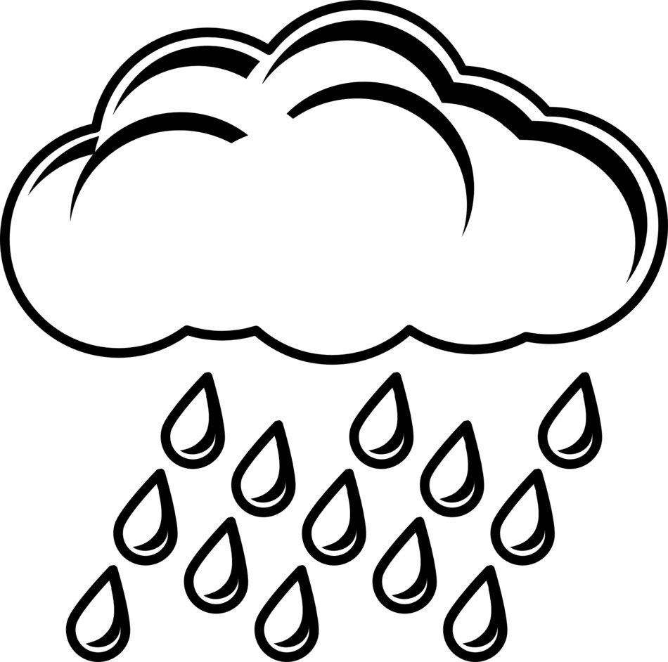 raincloud with drops vector template
