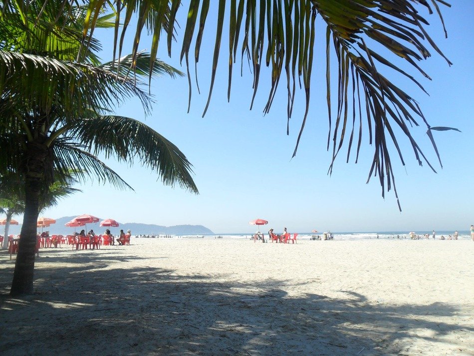 landscape of the beach with white sand