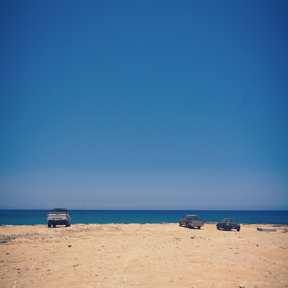 beach cars sky