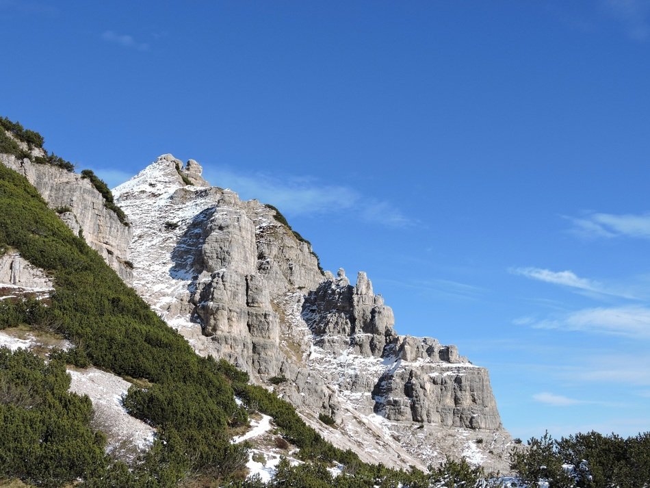 italian dolomites under the bright sun