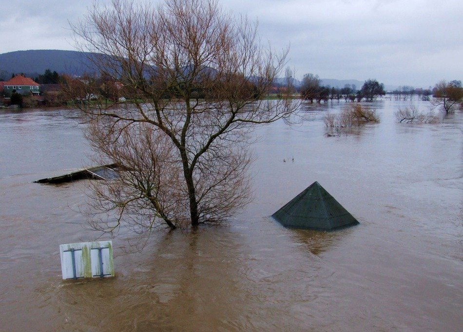 panoramic view of the village after the flood