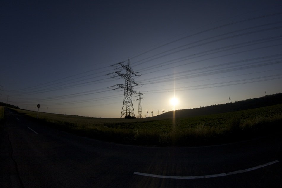 power poles at the sunlight
