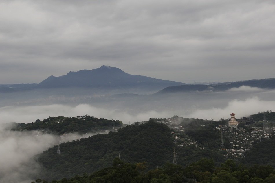 panorama of the city of Taipei in the haze