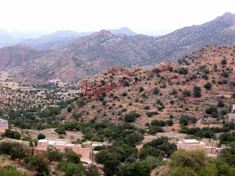View from the top of mountain to the village