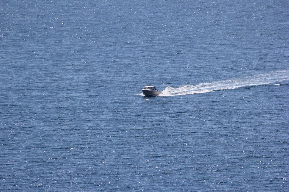 Boat in the ocean in summer
