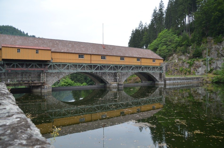 stone bridge over the pond in Forbach