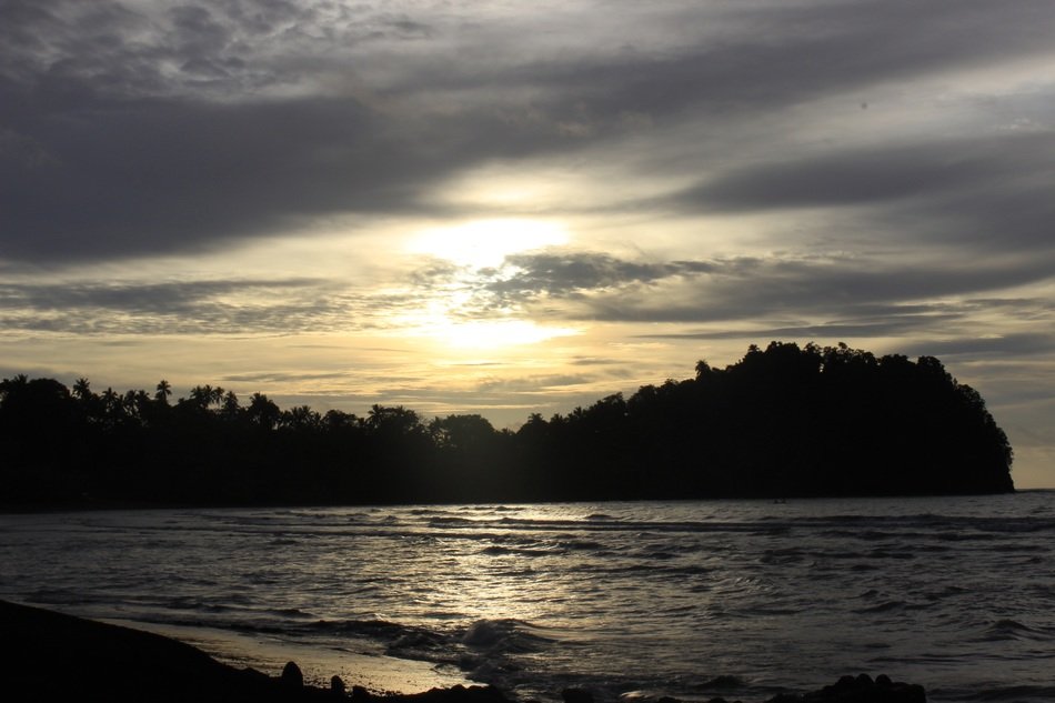 seascape with setting sun