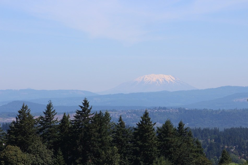 Aerial view of mount rainier