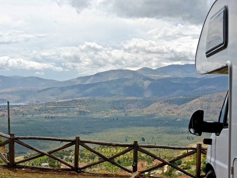 caravan on the viewpoint
