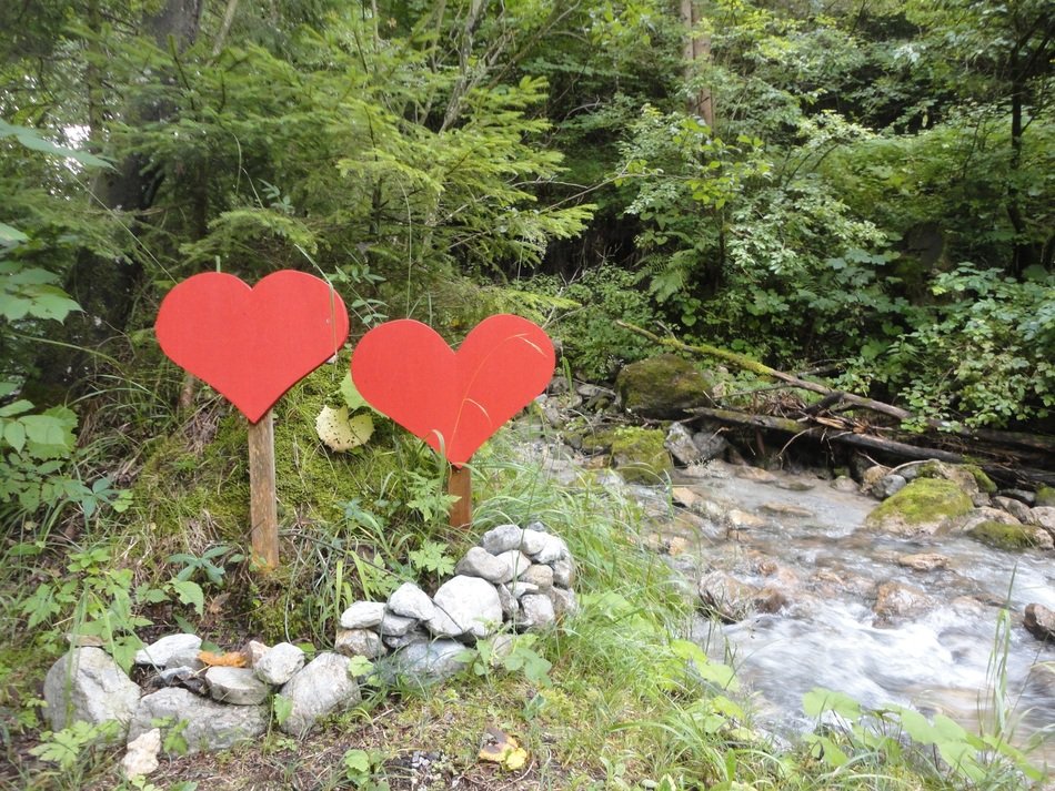 signs in the form of hearts