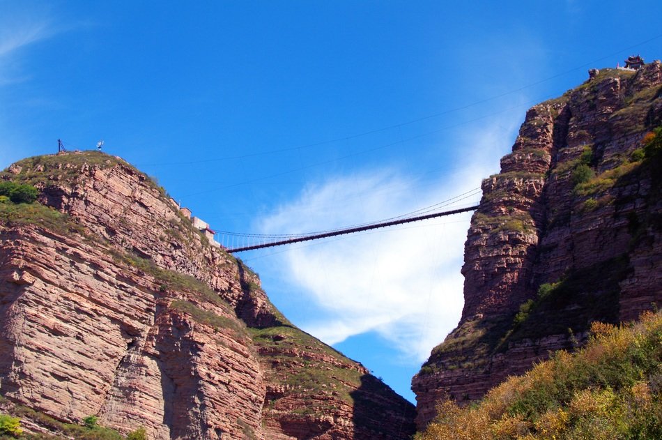 Landscape of bridge between the rocks