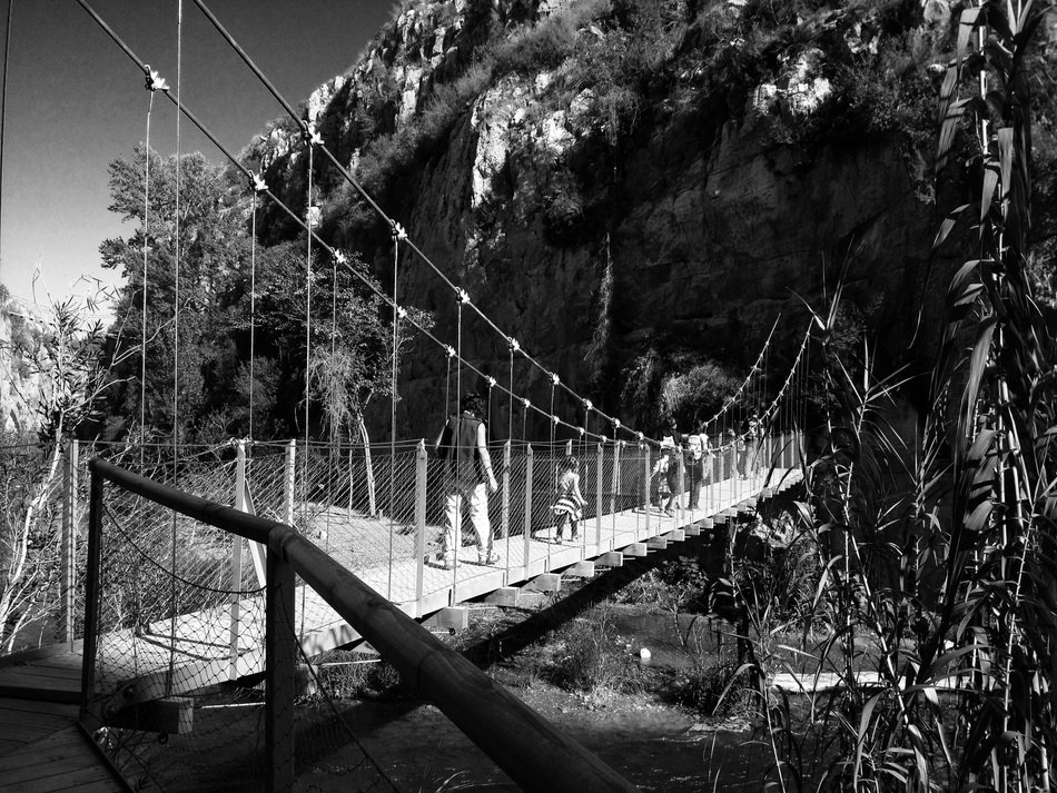 black and white photo of the natural canyon