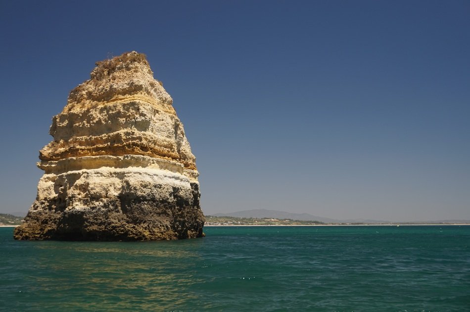 rock in the sea in portugal