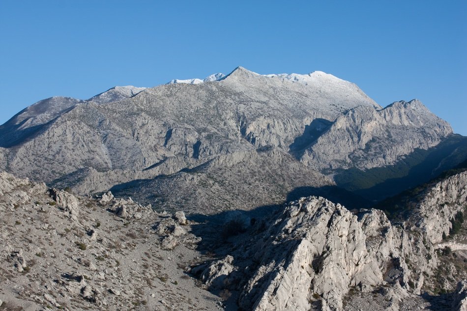 Panorama of Biokovo mountain range in Croatia