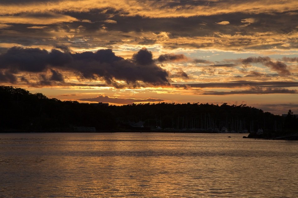 evening sky over a lake