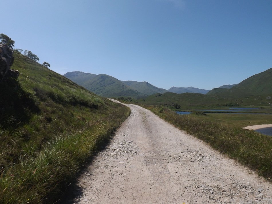footpath near the foot of the mountains in scotland